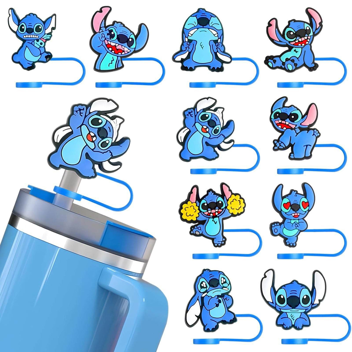 Cartoon Straw Toppers - Reusable Straw Covers with Fun Designs